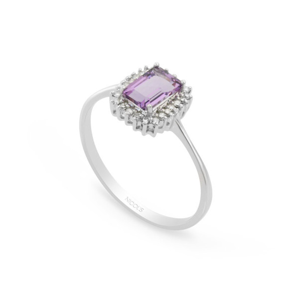 Anillo Amatista y Diamantes Candy - ANILLOS