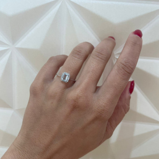 Anillo Aguamarina y Diamantes Candy - Anillos Otras Piedras Preciosas 2