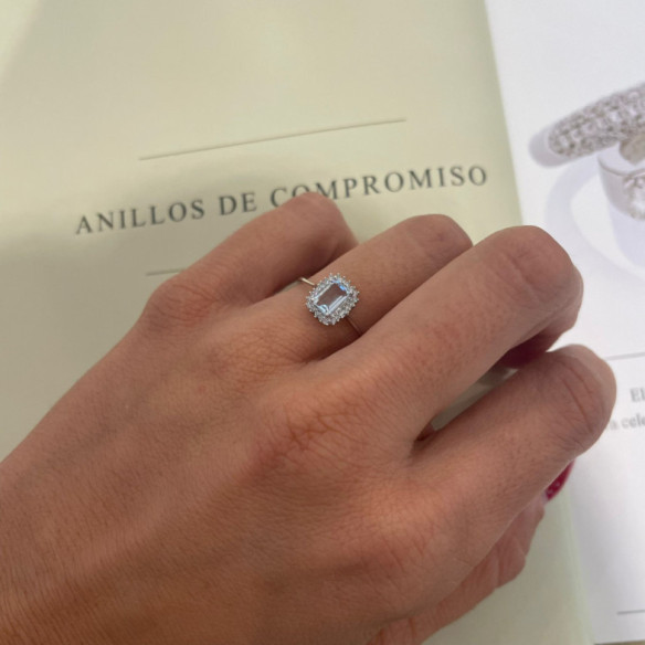 Aquamarine and Diamonds Ring Candy - Rings other precious stones