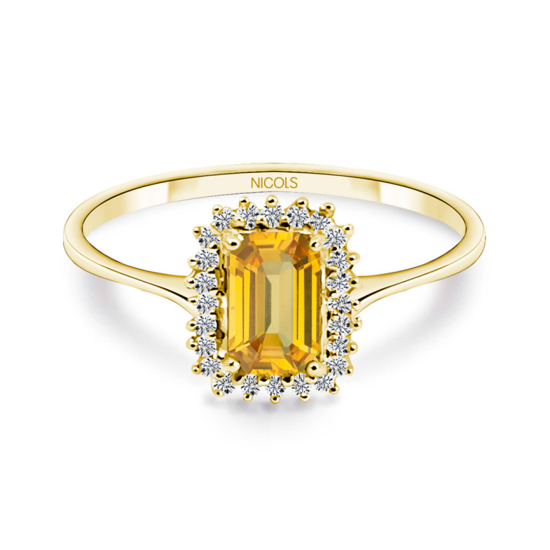 Anillo Diamantes y Citrino Candy - Bagues Autres pierres précieuses