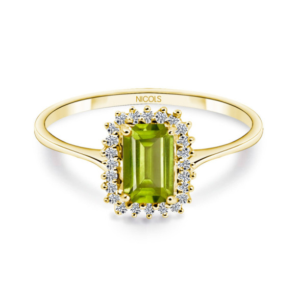 Anello con peridoto e diamanti Candy - Anelli altre pietre preziose