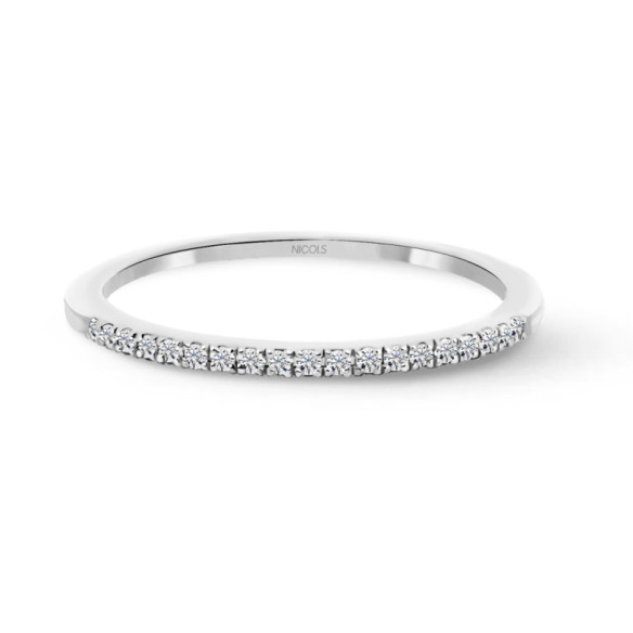 Anello Azalea con diamanti 0,09 in oro bianco - Alleanze luminose