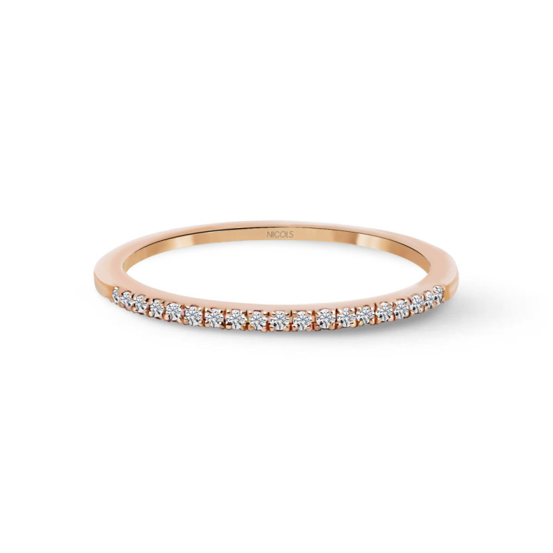 Anillo Diamantes Azalea 0.09 Oro Rosa - Talla Brillante