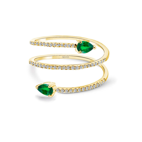 Diamond Ring SPIRAL RINGS - Yellow Gold Modern Rings