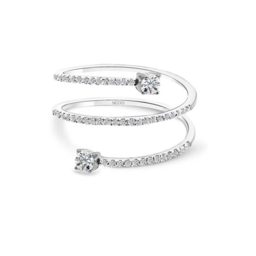 Diamond Ring SPIRAL RINGS - White Gold Modern Design Rigns