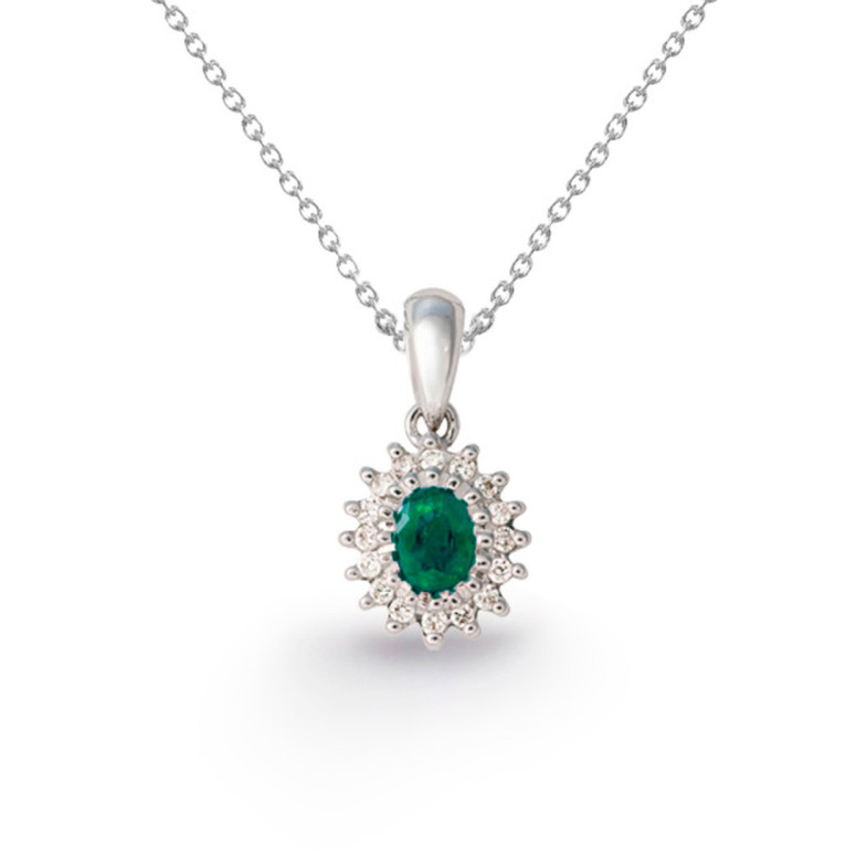 Colgante Esmeralda Oval Detail - Pendentifs de pierres vertes