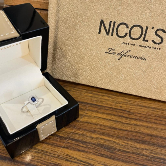 Anillo Zafiro Oval Detail - Promise Anneaux Diamonds
