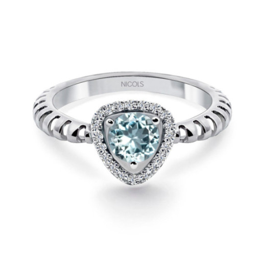 Anillo Aguamarina Triangle - Anillos Otras Piedras Preciosas