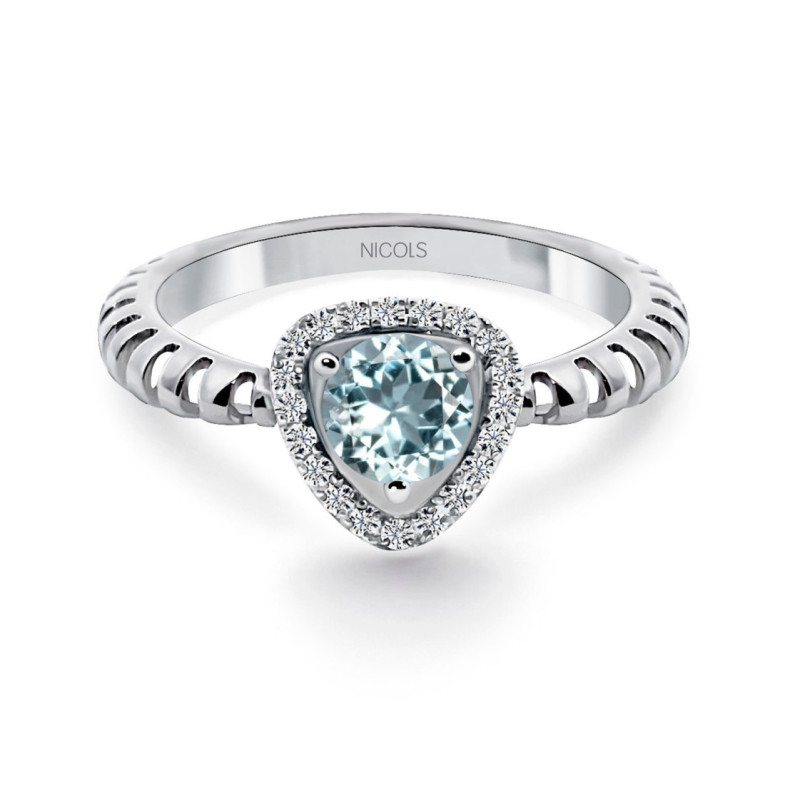 Anillo Aguamarina Triangle - Bagues Autres pierres précieuses