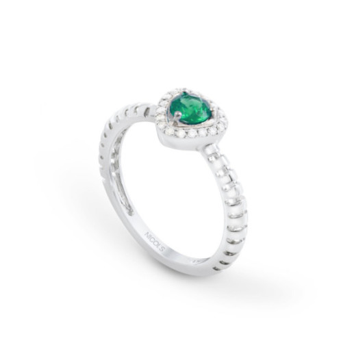 Green Emerald Ring und Dreieck Diamanten - RINGE 2