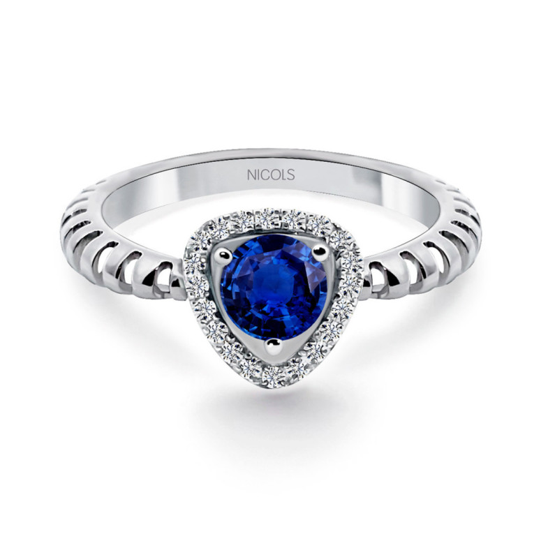 Saphir-Dreiecksring - Saphiringe