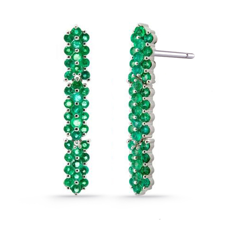 Pendientes Oro Panal Colourful - Boucles d'oreilles émeraude