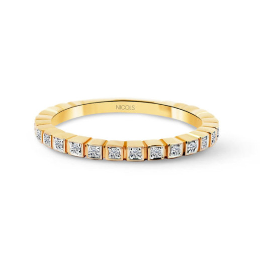 Anello giallo oro diamante - Alleanze luminose