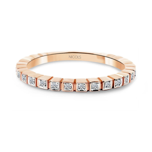 Anello diamante oro rosa - Brillante