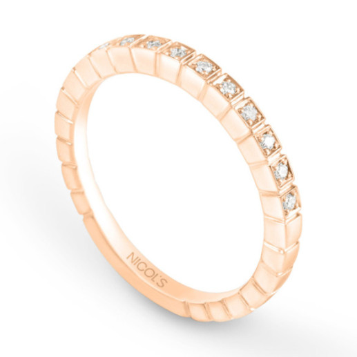 Anillo Diamantes Almenas Oro Rosa - Talla Brillante 2