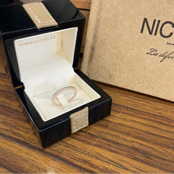 Anillo Diamantes Almenas Oro Rosa - Génial