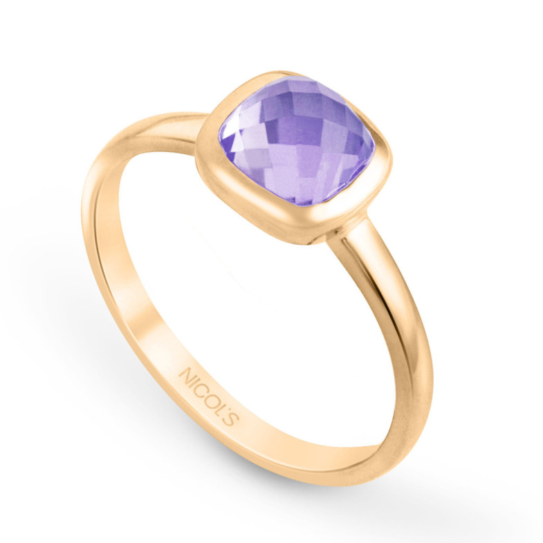 Anillo Oro Amatista Candy Stone - Anillos Otras Piedras Preciosas