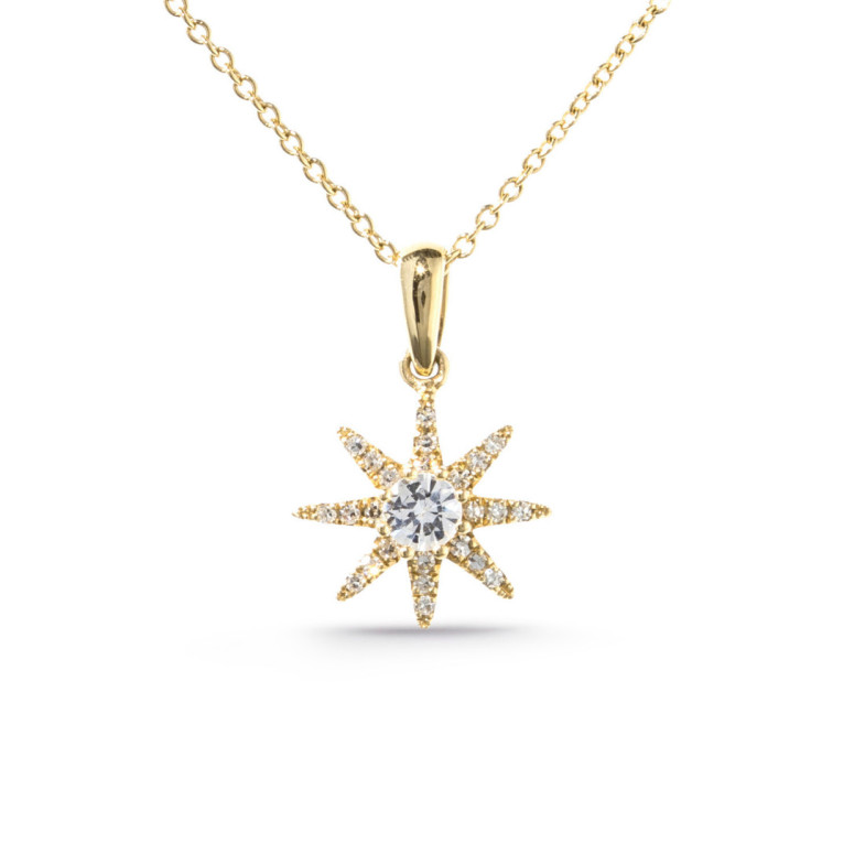 Colgante Oro Estrella Mini Details - Colgantes de Diamantes