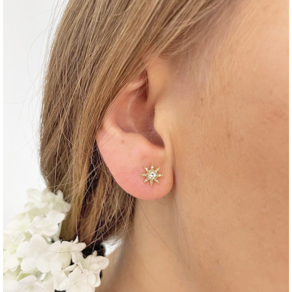 Pendientes Oro Estrella Little Details - dormilonas