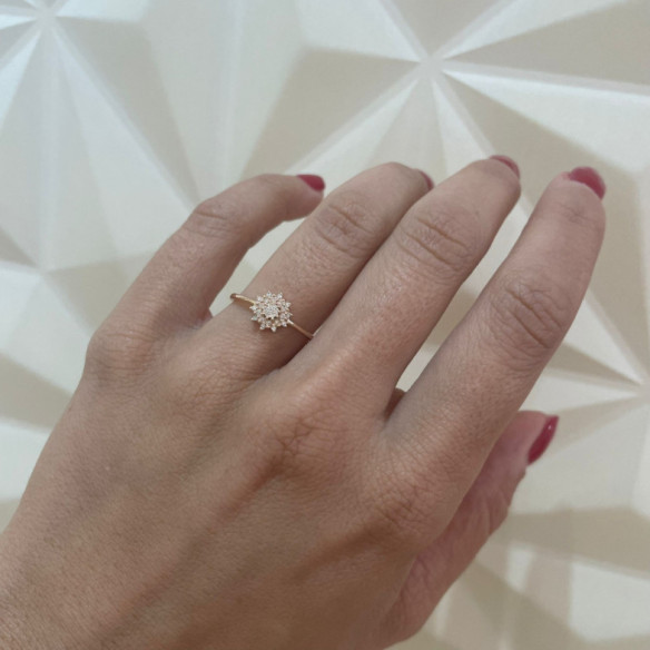 Anillo Vintage Oro Y Diamantes Snow Flower - Anillos de Diamantes