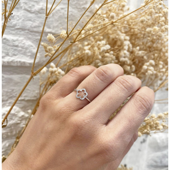 Anillo Oro Y Diamantes Flor Little Details - Bagues de diamant