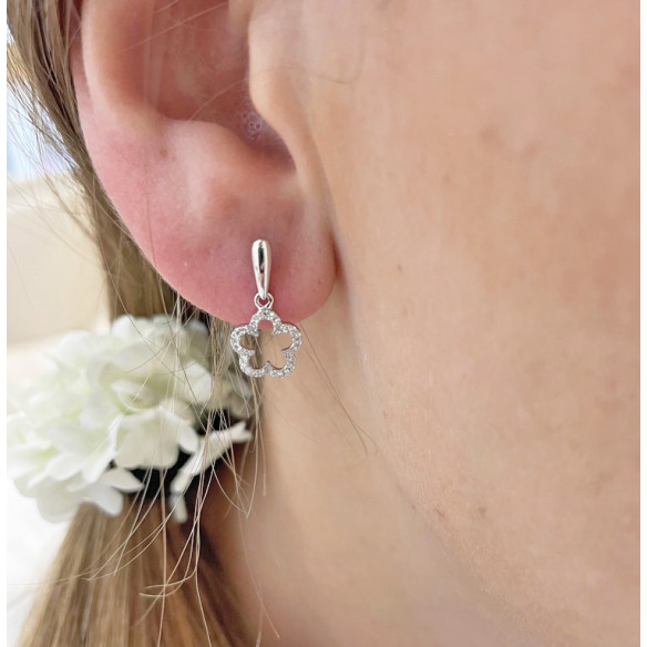 Pendientes Oro Flor Little Details - cortos