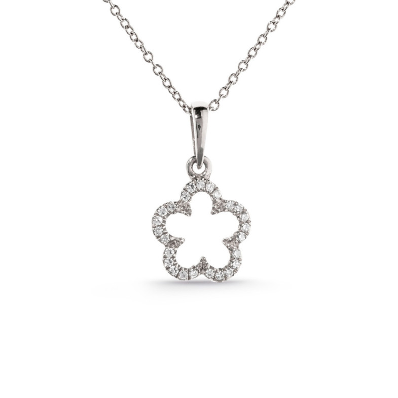 Colar flor de ouro pequenos detalhes - Pingentes de diamantes