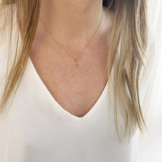 Kragen Gold Blume Kleine Details - Diamantanhänger 2