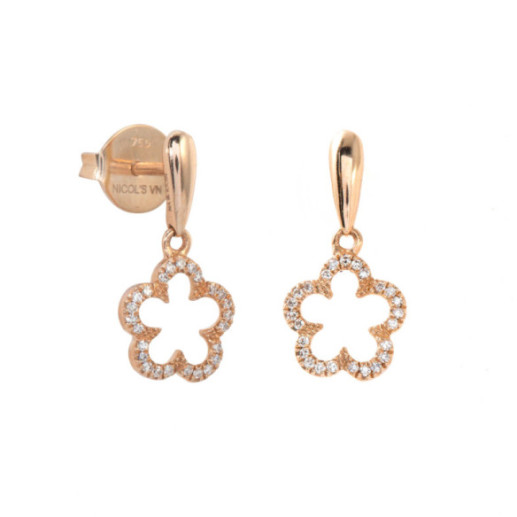 Gold Ohrringe Blume Kleine Details - kurze