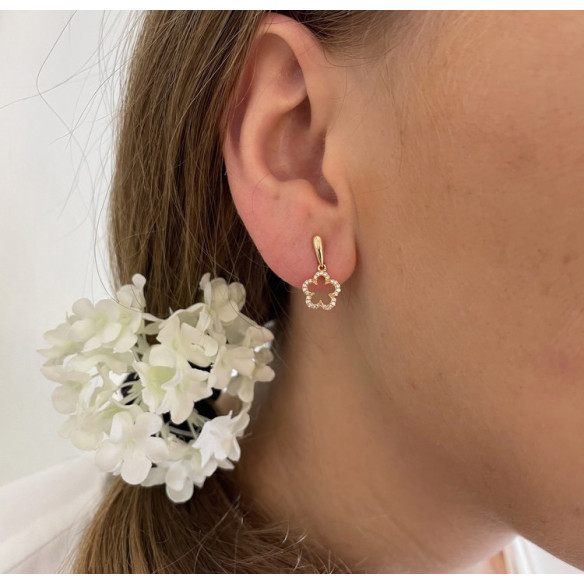 Gold Ohrringe Blume Kleine Details - kurze