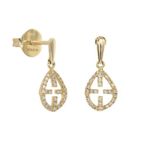 Pendientes Oro Cruz Hueca Little Details - cortos