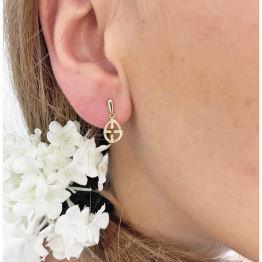 Pendientes Oro Cruz Hueca Little Details - cortos 2