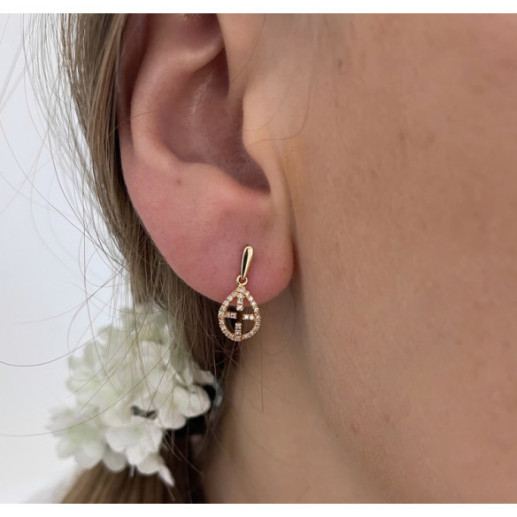 Pendientes Oro Cruz Hueca Little Details - cortos 2