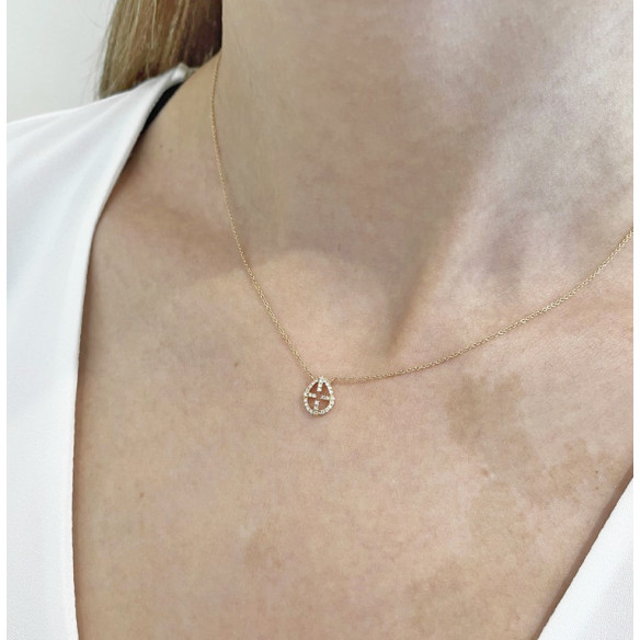 Gold Halskette Kreuz Kleine Details - Diamant Halsketten