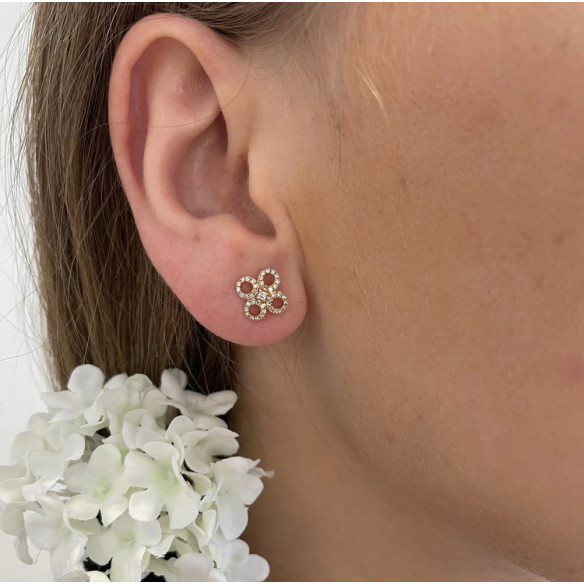 Pendientes Oro Flor Redonda Little Details - cortos