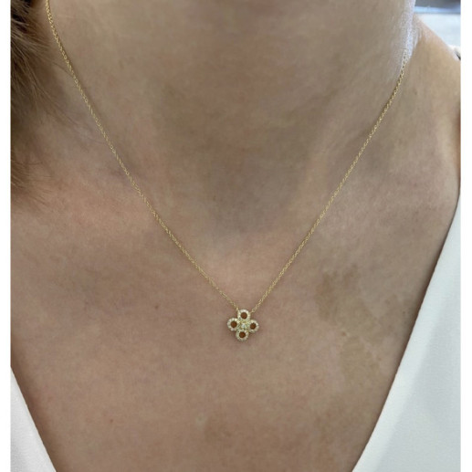Collar Oro Flor Redonda Little Details - Colares de diamantes 2