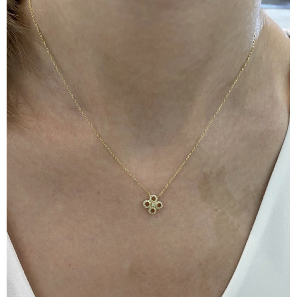 Collar Oro Flor Redonda Little Details - Diamant Halsketten