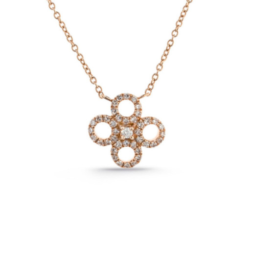 Gold necklace Round Flower LITTLE DETAILS - Diamond Necklaces