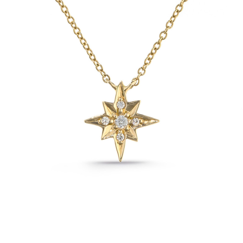 Piccoli dettagli Collana in oro con stella cadente - Collane di diamante