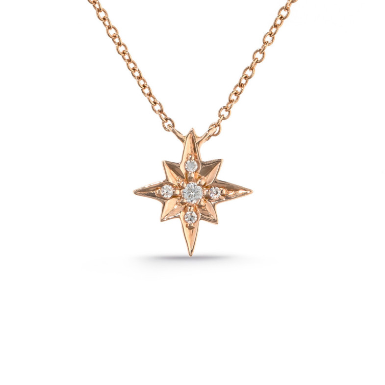 Gold necklace Shooting Star LITTLE DETAILS - Diamond pendants