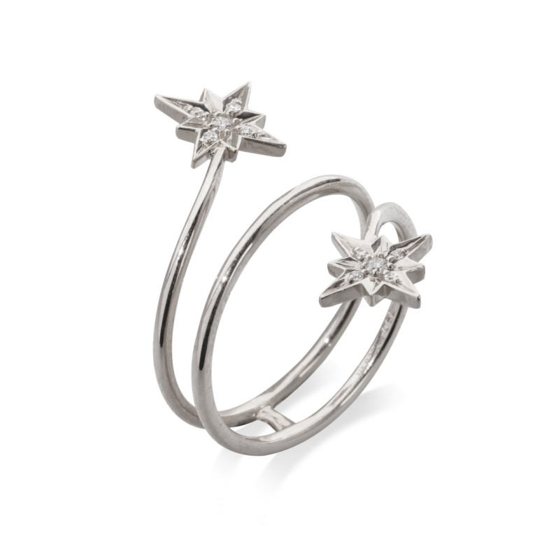 Anillo Diamantes Estrella Fugaz Cola Doble Little Details - Anillos de Diamantes