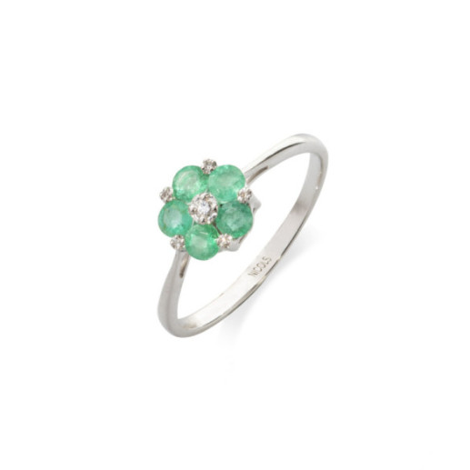 Anillo Flor Mini Details - Bagues d'émeraude