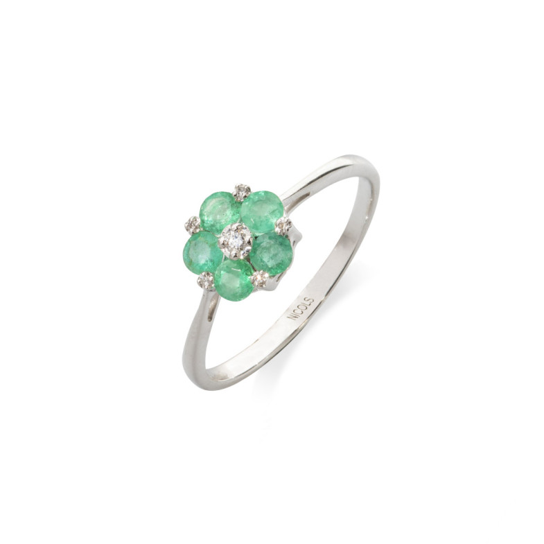 DETAILS MINI Flower Ring - Emerald rings