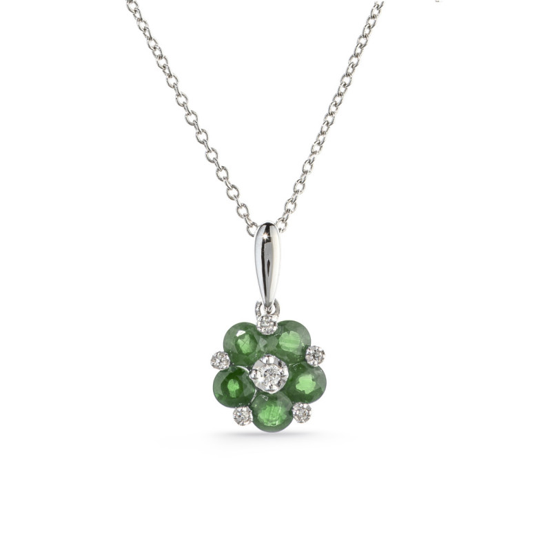 Colgante Flor Esmeraldas Mini Details - Colgantes de Piedras Verde