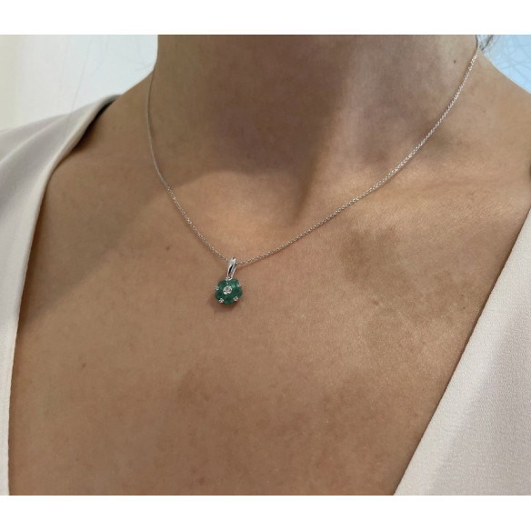Colgante Flor Esmeraldas Mini Details - Colgantes de Piedras Verde