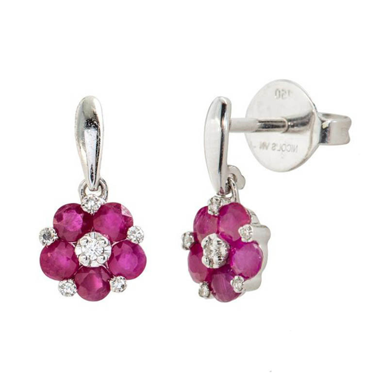 Goldohrringe mit Mini-Details - Rubi-Ohrringe