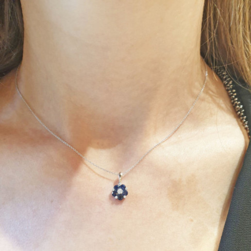 Colgante Oro Mini Details - Colgantes de Piedras Azul 2
