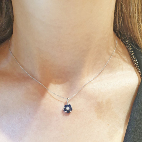 Gold pendant DETAILS MINI - Blue Stone Pendants