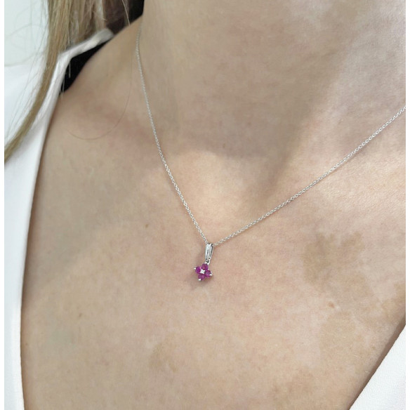 Colgante Oro Rubí Mini Details - Colgantes de Piedras Roja
