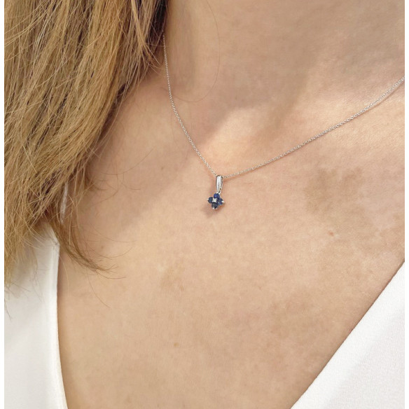 Gold and Sapphire Pendant MINI DETAILS - Blue Stone Pendants